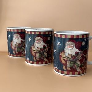 Vintage Susan Winget Christmas Mugs Holiday EUC Set of 3 Coffee Tea